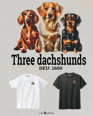 LAPSI Three dog series Dachshunds Tee