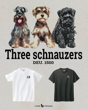 LAPSI Three dog series Schnauzers Tee