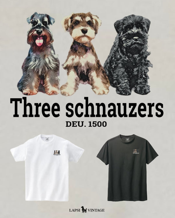LAPSI Three dog series Schnauzers Tee