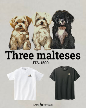 LAPSI Three dog series maltese Tee