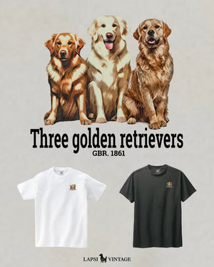 LAPSI Three dog series golden retriever Tee