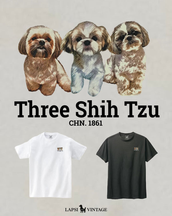 LAPSI Three dog series shihtzu Tee