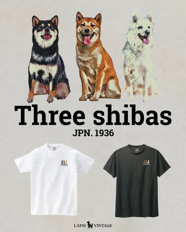 LAPSI Three dog series Shibas Tee