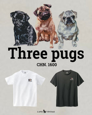 LAPSI Three dog series Pugs Tee