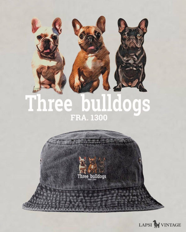 LAPSI Three dog series bulldog bucket hat