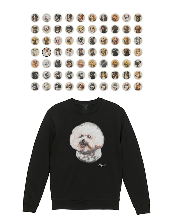 【選べる犬種】ラージ ドッグフェイス刺繍 スウェット