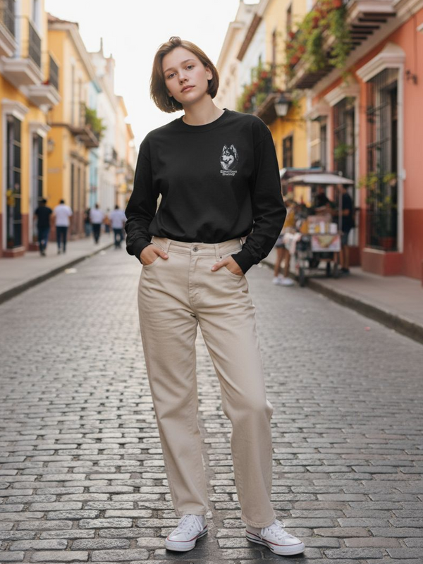 チワワ フェイス&ロゴ 刺繍 ロンT