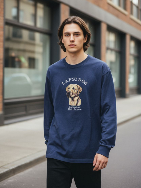 サモエド ミディアム フェイス&サークルロゴ 刺繍 ロンT