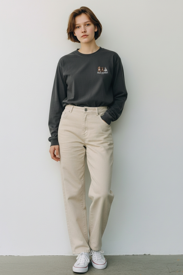 LAPSI Three dog print series cavalier long sleeve tee